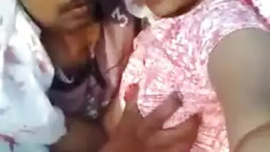 Desi Couple Kissing & Boobs Press Outdoor