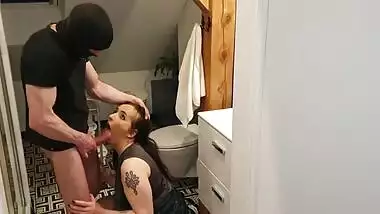 Blowjob in the bathroom.