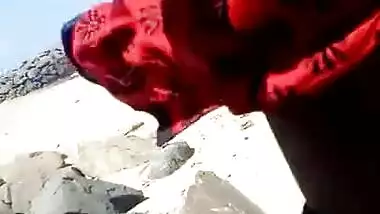 Desi village girl sucking lover cock outdoor