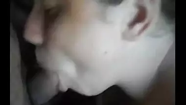 Indian aunty blowjob and cum drinking